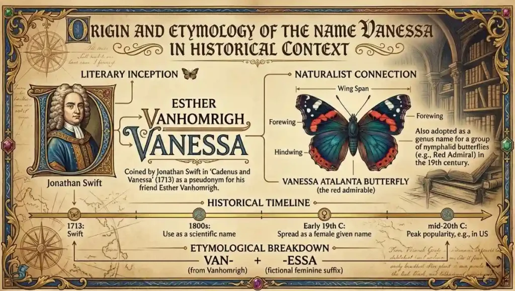 Origin and Etymology of the Name Vanessa in Historical Context