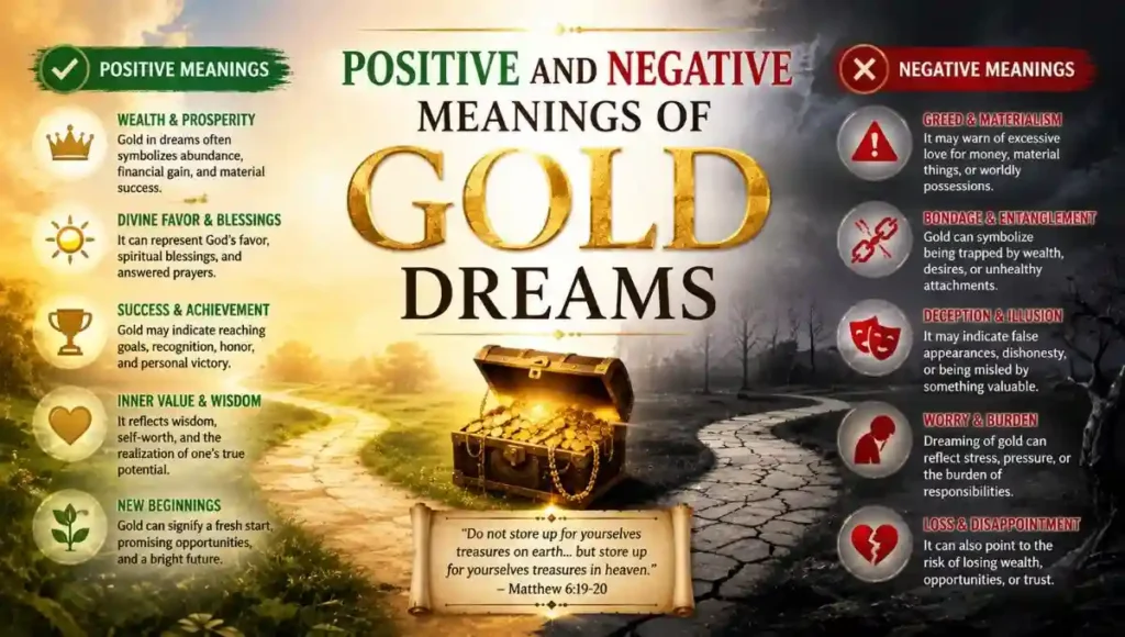 Positive and Negative Meanings of Gold Dreams